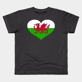 I Love Wales - Heart Welsh Dragon Kids T-Shirt